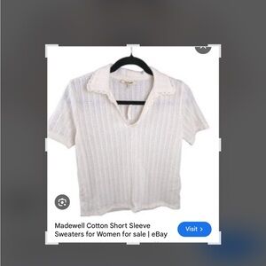 Madewell Ivory Knit Short Sleeve Top